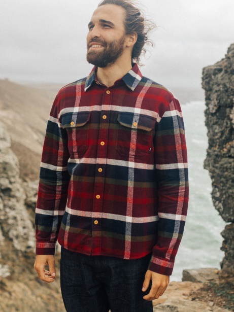 Beardsmore Shirt Burgundy Multi Check Finisterre Stylish
