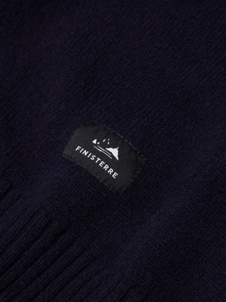 Navy/Dark Burgundy Columba Colourblock Knit Jumper Finisterre Stylish