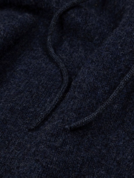 Finisterre Stylish Columba Knit Hoodie Indigo