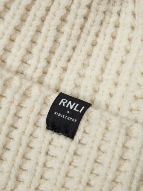Ecru/Navy RNLI Pom Beanie Finisterre Stylish