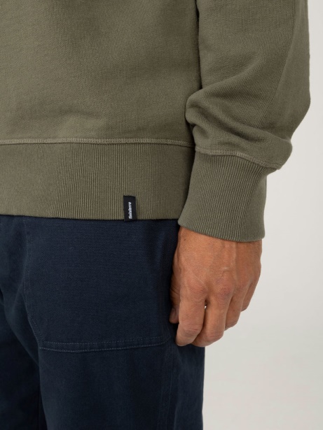 Finisterre Stylish Dark Olive Jetsam Half Zip Sweatshirt