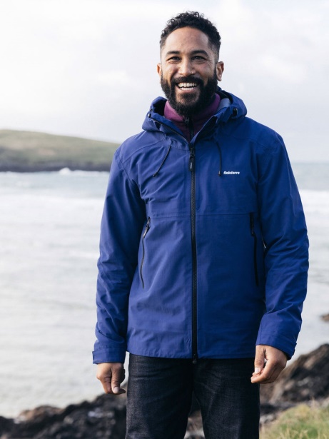 French Blue Men's Stormbird Waterproof Jacket Finisterre Stylish