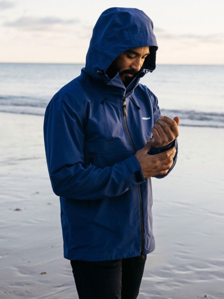 French Blue Men's Stormbird Waterproof Jacket Finisterre Stylish