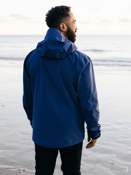 French Blue Men's Stormbird Waterproof Jacket Finisterre Stylish