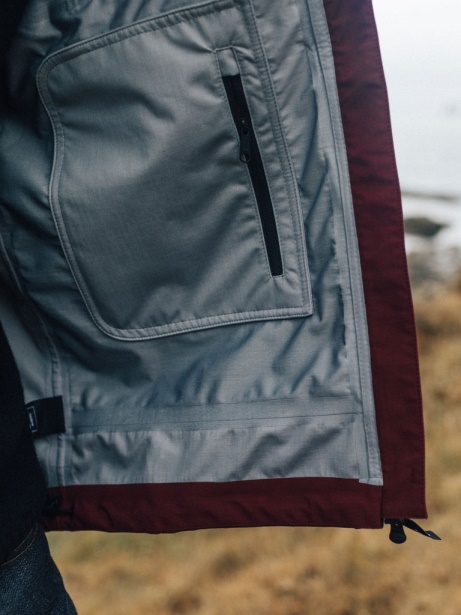 Men's Stormbird Waterproof Jacket Dark Burgundy Finisterre Stylish