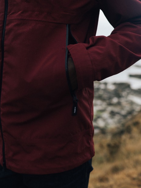 Men's Stormbird Waterproof Jacket Dark Burgundy Finisterre Stylish