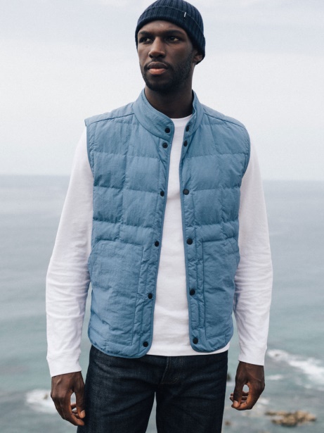 Lapwing Gilet Finisterre Stylish Copen Blue