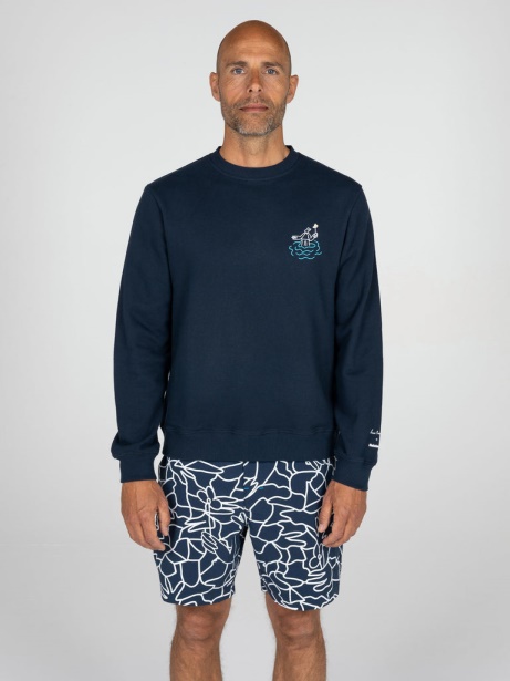 Finisterre Stylish Men's Lucas Beaufort Finisterre Stylish Sweatshirt Navy