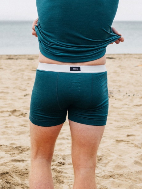 Deep Teal Eddy Merino Wool Boxers Finisterre Stylish