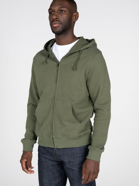 Finisterre Stylish Olive Coho Full Zip Hoodie