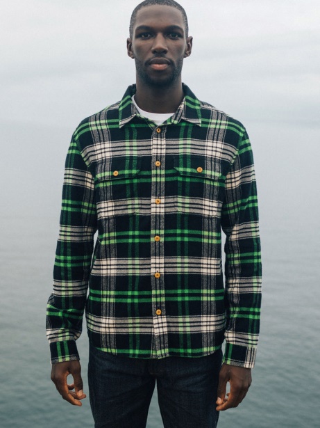Finisterre Stylish Beardsmore Shirt Jasper Green/Black Check