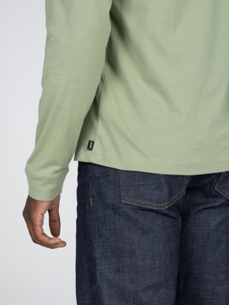 Finisterre Stylish Bayleaf Harlyn Logo Long Sleeve T-Shirt