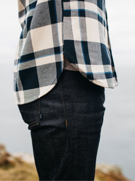 Finisterre Stylish Blanket Cotton Shirt Navy Check