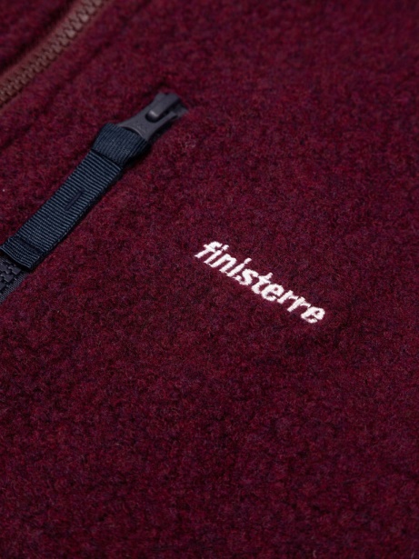 Dark Burgundy Finisterre Stylish Hegen 1/4 Zip Wool Fleece