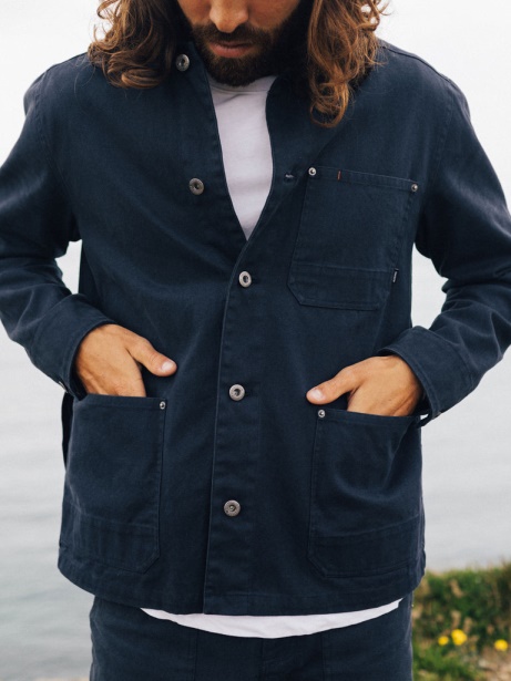 Basset Chore Jacket Navy Finisterre Stylish