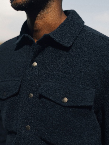 Finisterre Stylish Hegen Fleece Shirt Navy