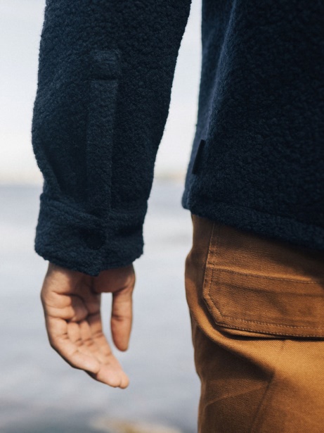 Finisterre Stylish Hegen Fleece Shirt Navy