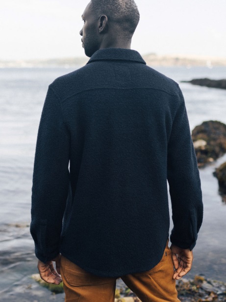Finisterre Stylish Hegen Fleece Shirt Navy