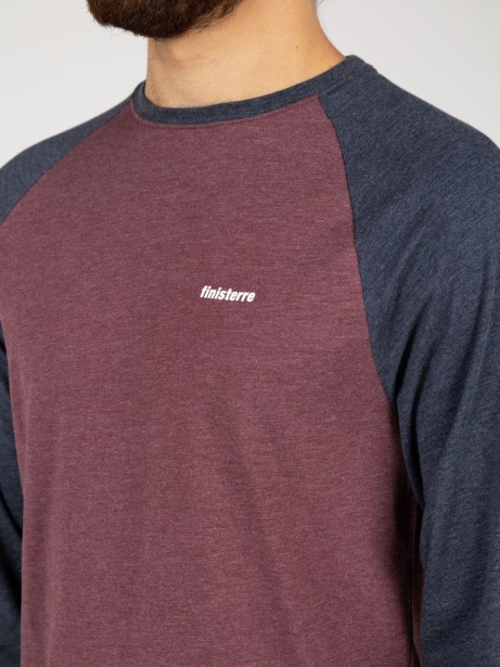 Navy/Burgundy Finisterre Stylish Bailey Long Sleeve T-Shirt