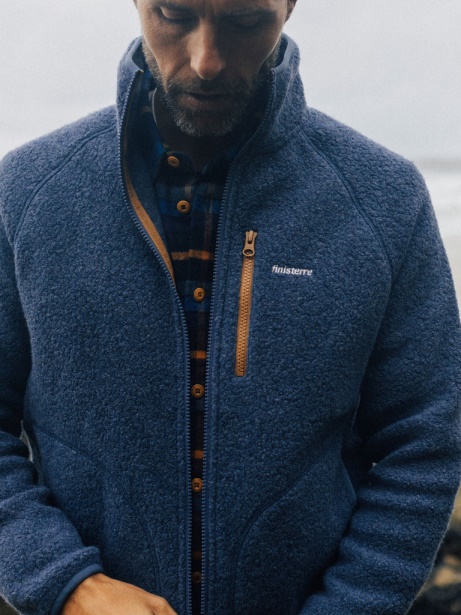 Hegen Full Zip Wool Fleece Dark Ozone Finisterre Stylish