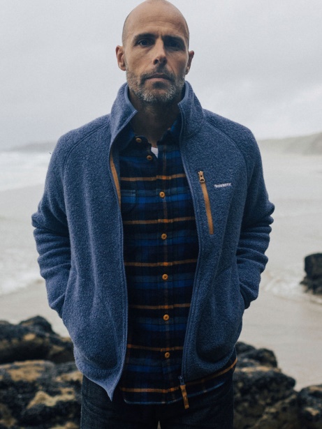 Hegen Full Zip Wool Fleece Dark Ozone Finisterre Stylish