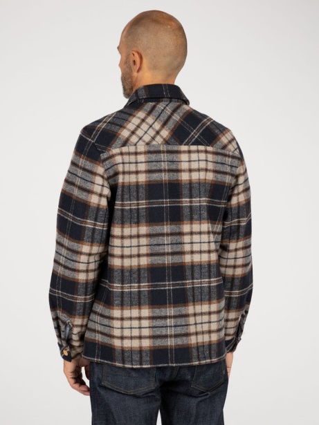 Garrick Zip Overshirt Finisterre Stylish Navy/Flint Check