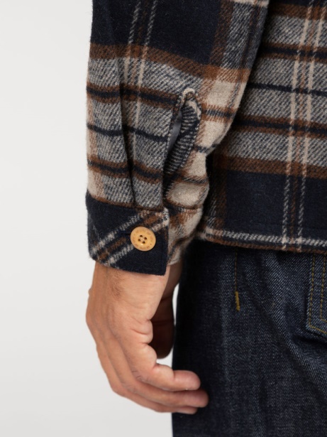 Garrick Zip Overshirt Finisterre Stylish Navy/Flint Check