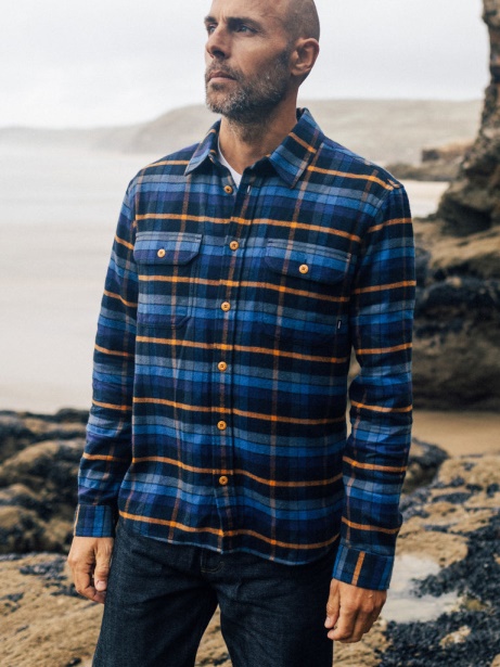 Finisterre Stylish Beardsmore Shirt Navy/Sable Check