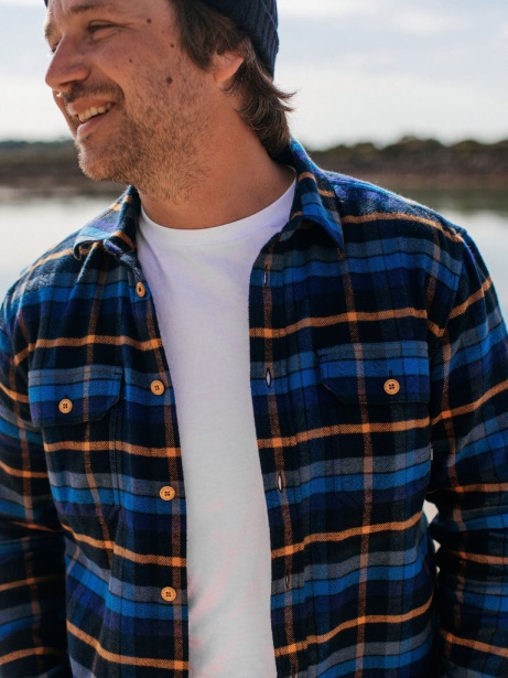 Finisterre Stylish Beardsmore Shirt Navy/Sable Check