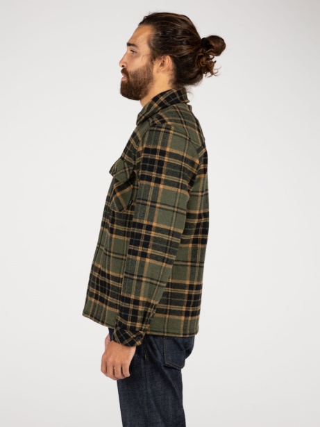 Garrick Zip Overshirt Finisterre Stylish Olive/Sable Check