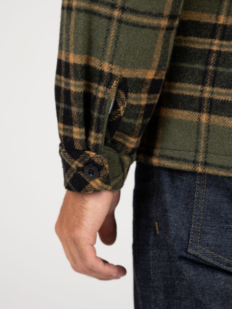 Garrick Zip Overshirt Finisterre Stylish Olive/Sable Check