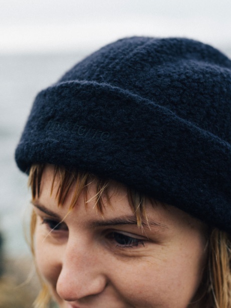 Finisterre Stylish Navy Wool Fleece Beanie