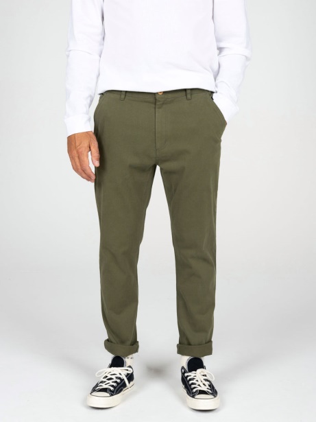 Dark Olive Finisterre Stylish Coverack Slim Chino