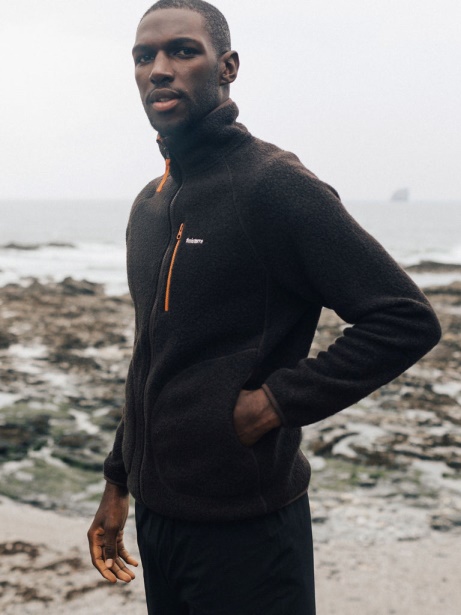 Finisterre Stylish Dark Ozone Hegen Full Zip Wool Fleece