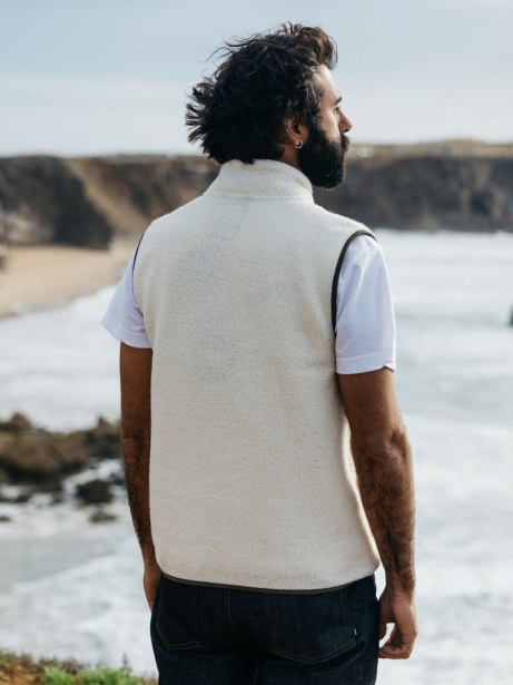 Finisterre Stylish Ecru Hegen Wool Gilet