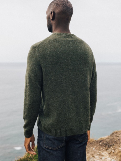 Olive Finisterre Stylish Columba Knit Jumper