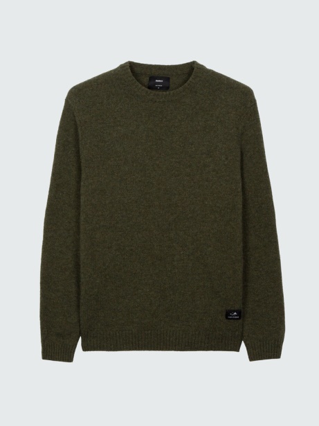 Olive Finisterre Stylish Columba Knit Jumper