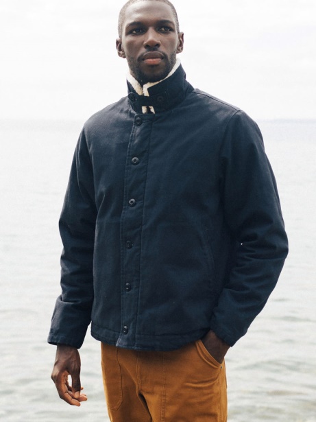 Berings Deck Jacket Navy Finisterre Stylish