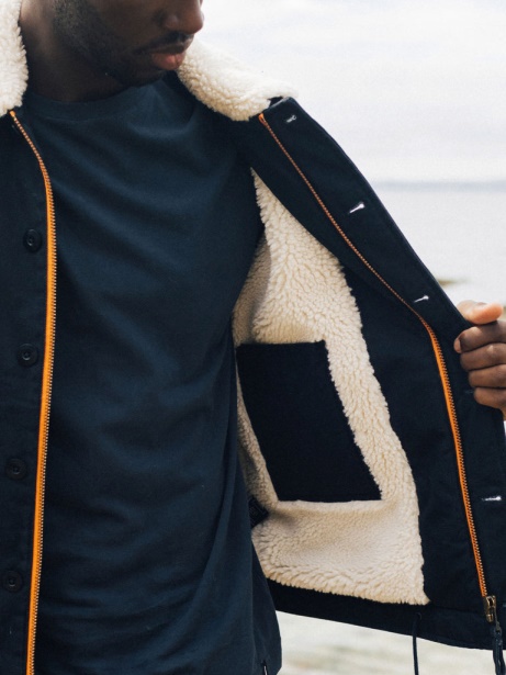 Berings Deck Jacket Navy Finisterre Stylish