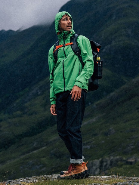 Finisterre Stylish The Rainbird Waterproof Jacket Jasper Green
