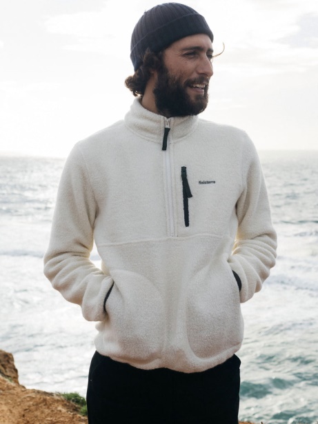 Ecru Hegen 1/4 Zip Wool Fleece Finisterre Stylish