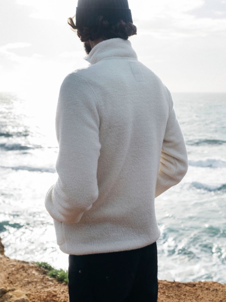 Ecru Hegen 1/4 Zip Wool Fleece Finisterre Stylish