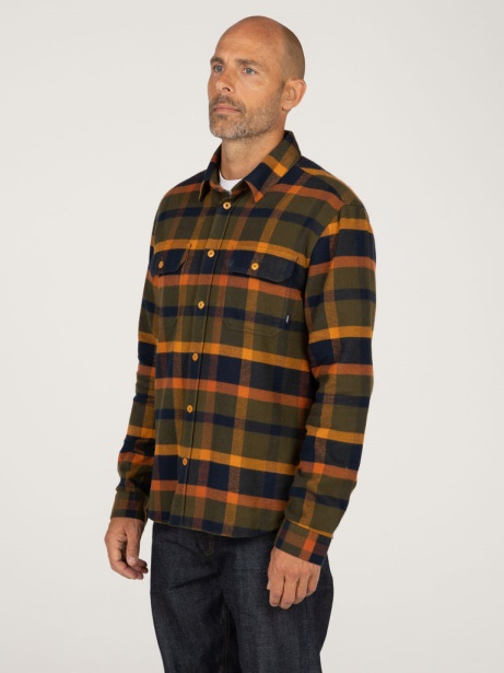 Beardsmore Shirt Navy/Olive Check Finisterre Stylish