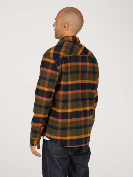 Beardsmore Shirt Navy/Olive Check Finisterre Stylish