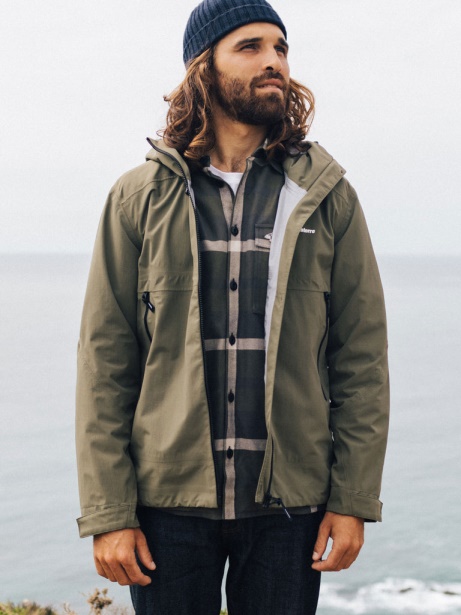 Men's Stormbird Waterproof Jacket Finisterre Stylish Dark Olive