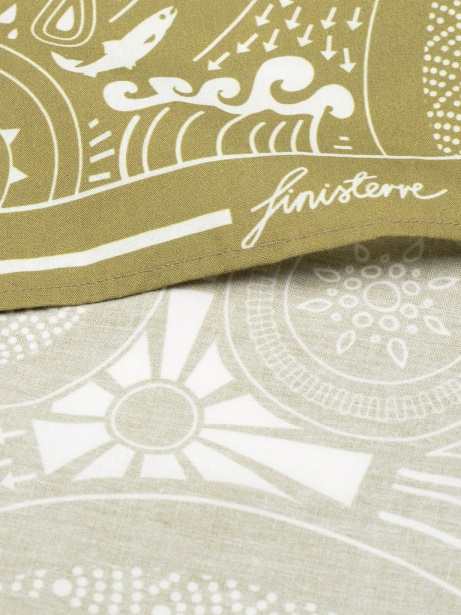 Printed Handkerchief Khaki/Ecru Finisterre Stylish