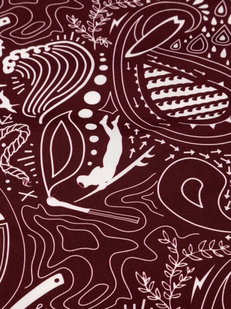 Finisterre Stylish Dark Burgundy/Ecru Printed Handkerchief