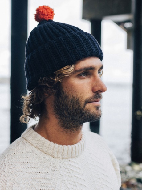 Navy/Flame RNLI Pom Beanie Finisterre Stylish