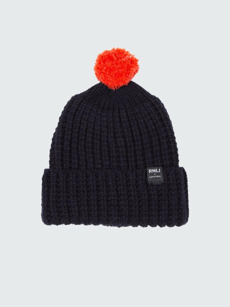 Navy/Flame RNLI Pom Beanie Finisterre Stylish