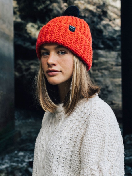 RNLI Pom Beanie Flame/Navy Finisterre Stylish